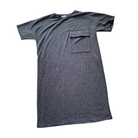 ZARA Basics short sleeved. T shirt Dress, size medium, Dark Gray - Picture 1 of 7